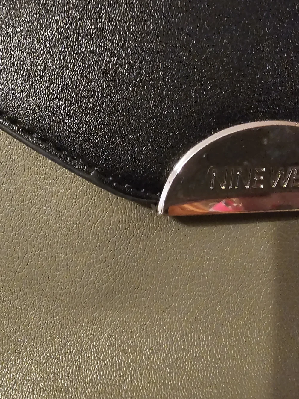 Nine West Women’s Olive and Black Tote Bag with Accent Detail